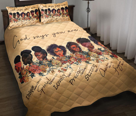 Black Girl Quilt Bedding Set ND090901