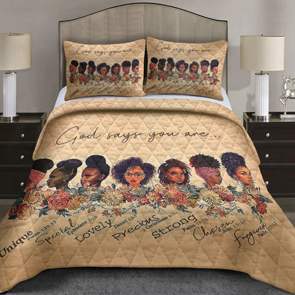 Black Girl Quilt Bedding Set ND090901