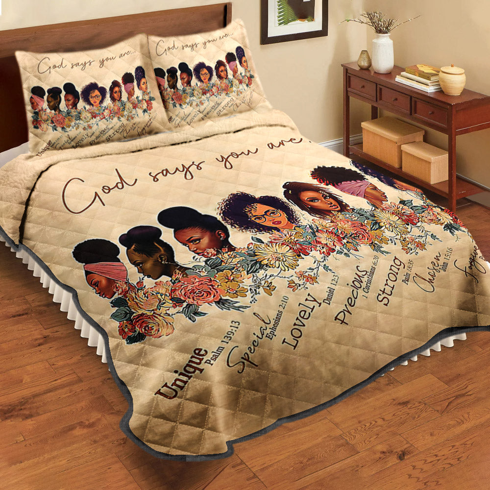 Black Girl Quilt Bedding Set ND090901