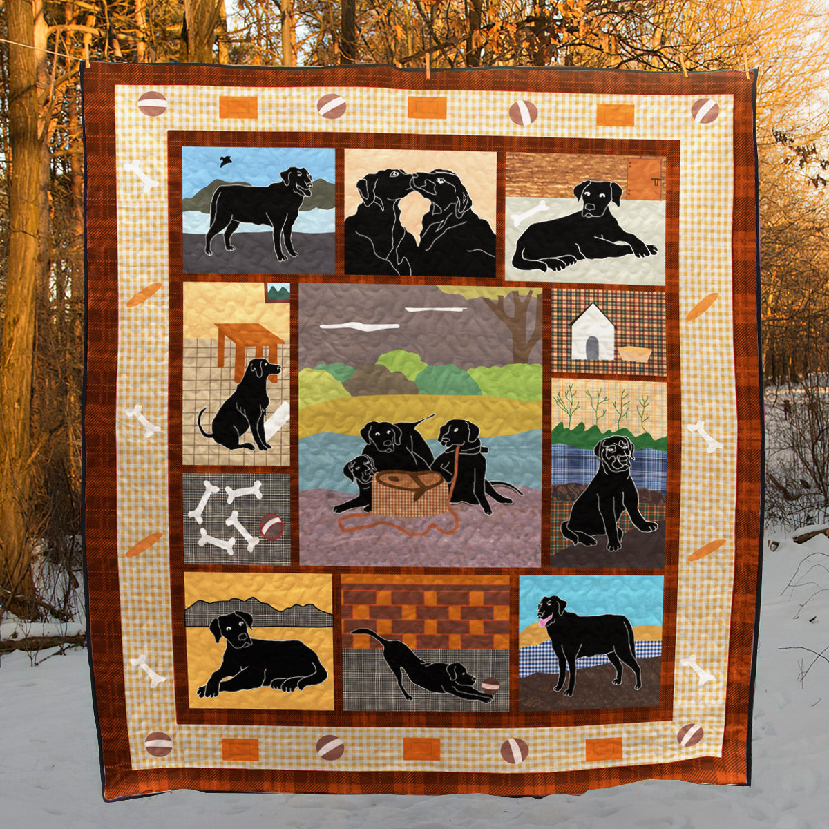 Black Lab CLA1410095Q Quilt Blanket