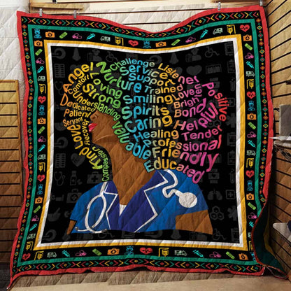 Black Nurse CL22100077MDQ Quilt Blanket