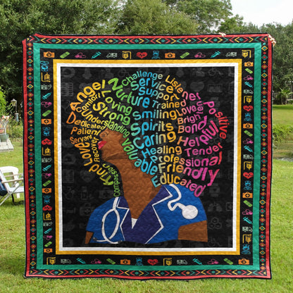 Black Nurse CL22100077MDQ Quilt Blanket