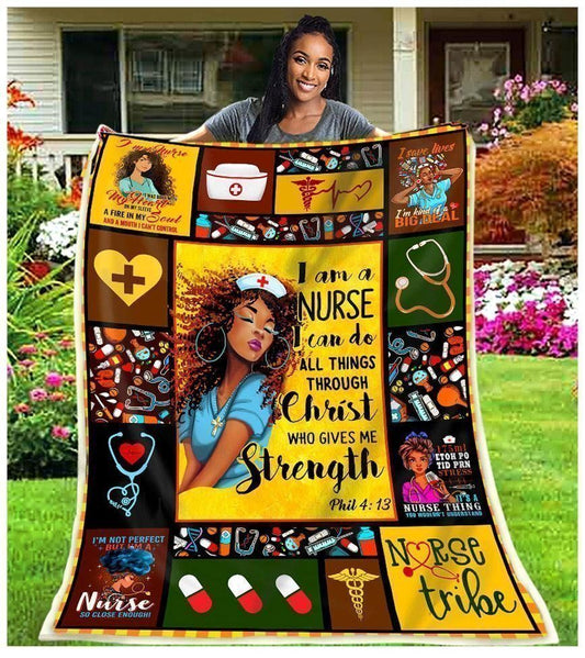 Black Nurse CL260805MDF Sherpa Fleece Blanket