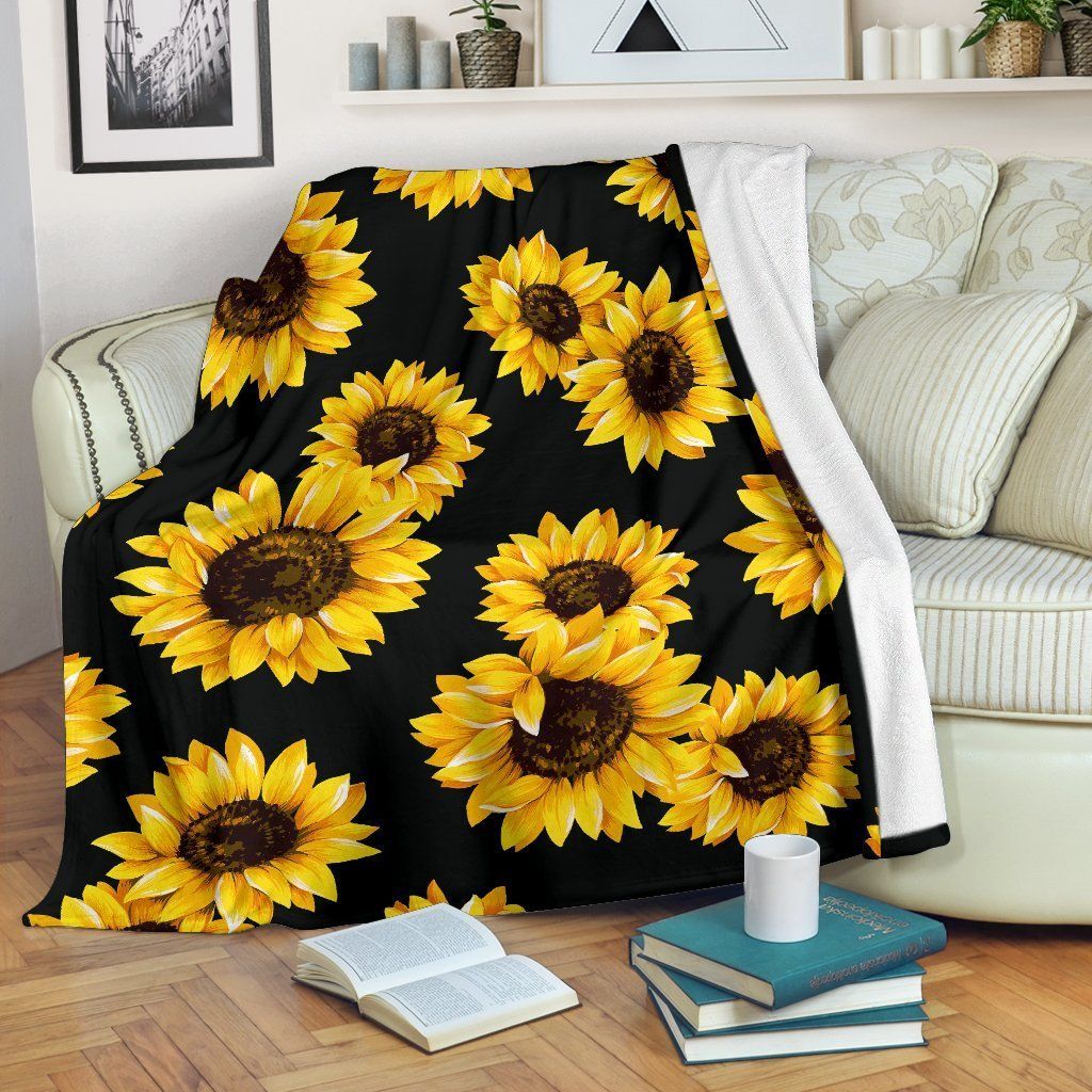 Black Sunflower CL16100075MDF Sherpa Fleece Blanket