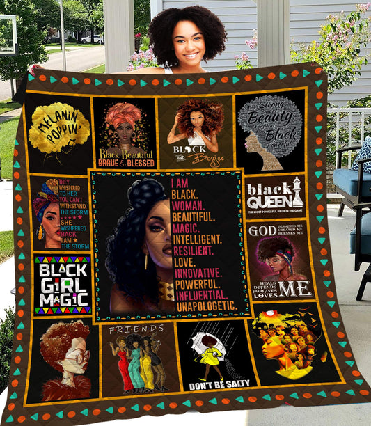 Black Women CLM3110076 Quilt Blanket