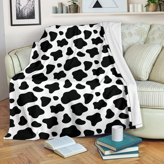 Black And White Cow CL16100056MDF Sherpa Fleece Blanket