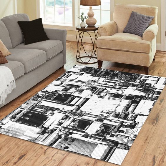 Black And White Modern CLP0810009TM Rug