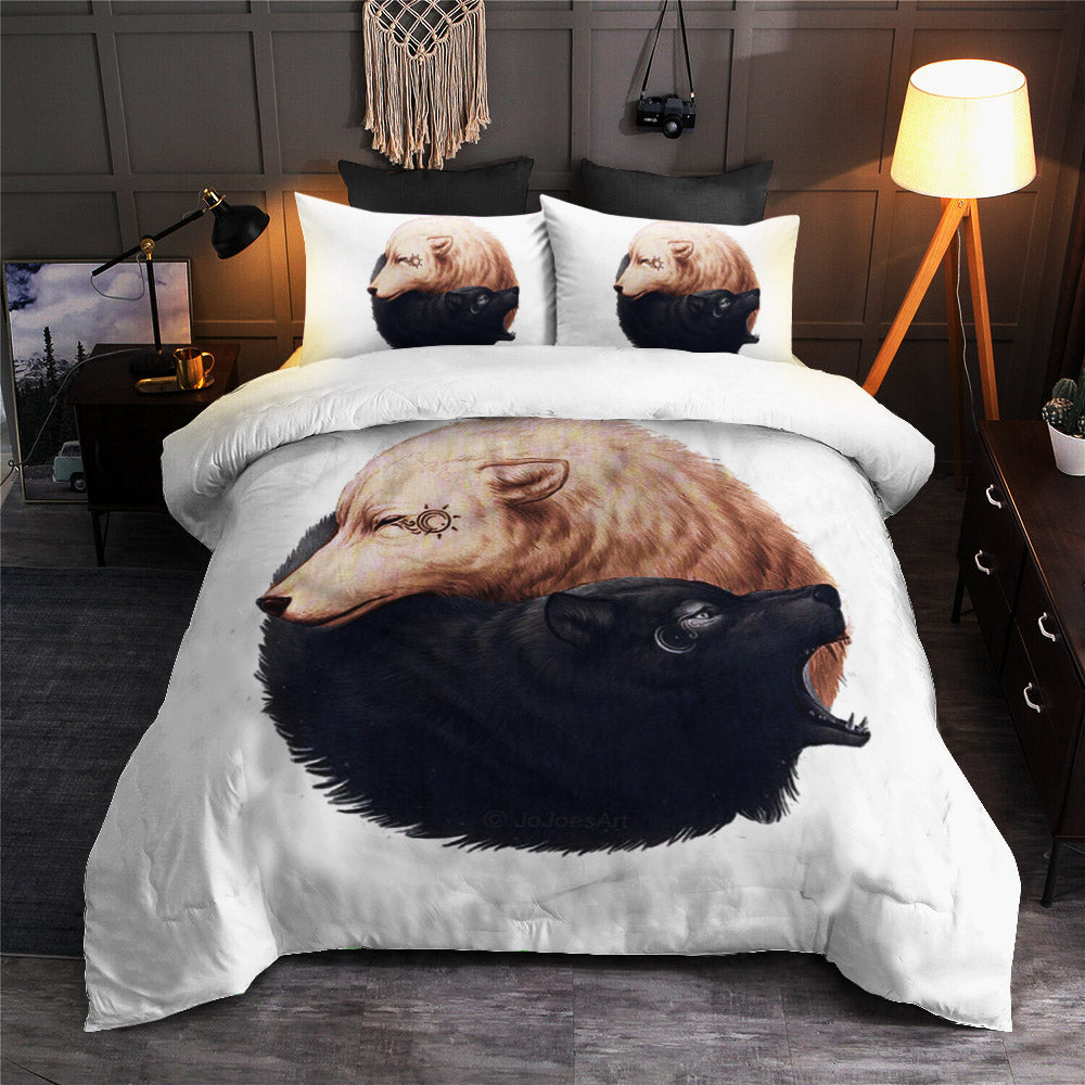 Black And White Wolves Native American CLA22100371B Bedding Sets