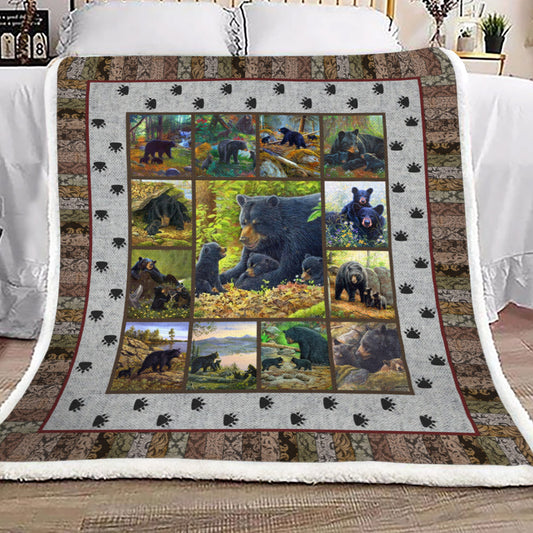 Black Bear YH3010623F Sherpa Fleece Blanket
