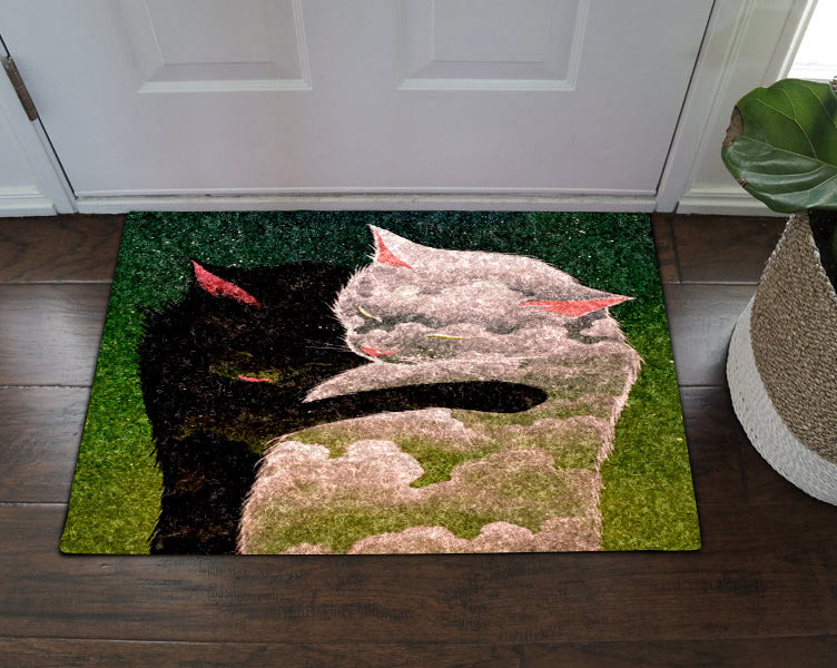 Black Cat And White Cat Cloud BT01110021D Non-slip Door mats