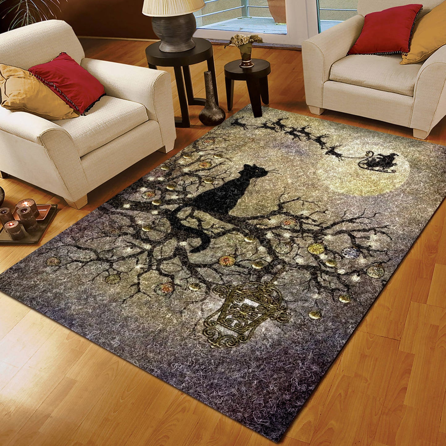Black Cat Christmas HN0110013R Rug