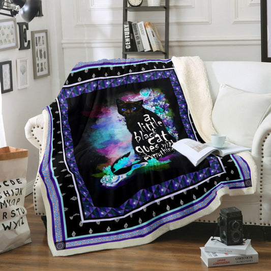 Black Cat HM230813TT Sherpa Fleece Blanket