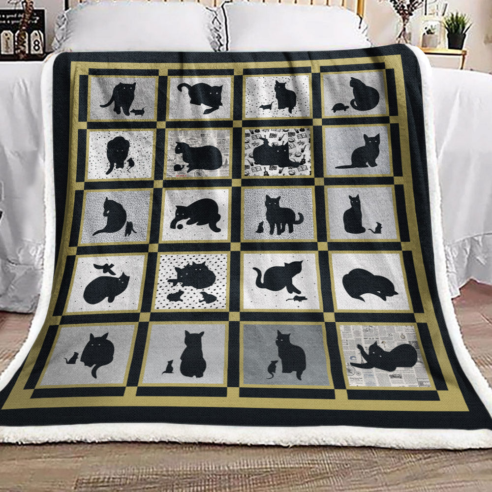 Black Cat HN121012F Sherpa Fleece Blanket