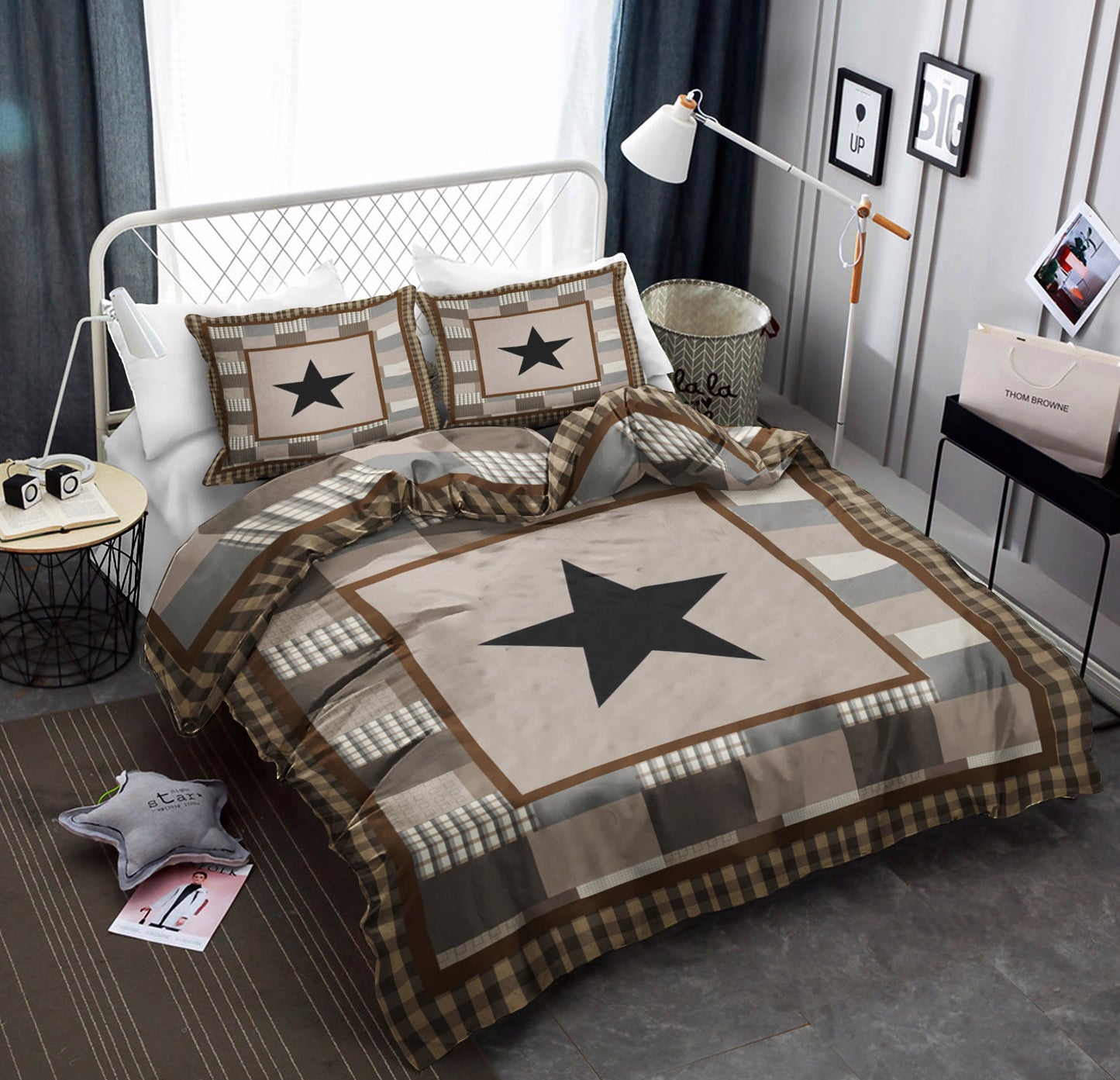 Black Check Star CLA16110458B Bedding Sets