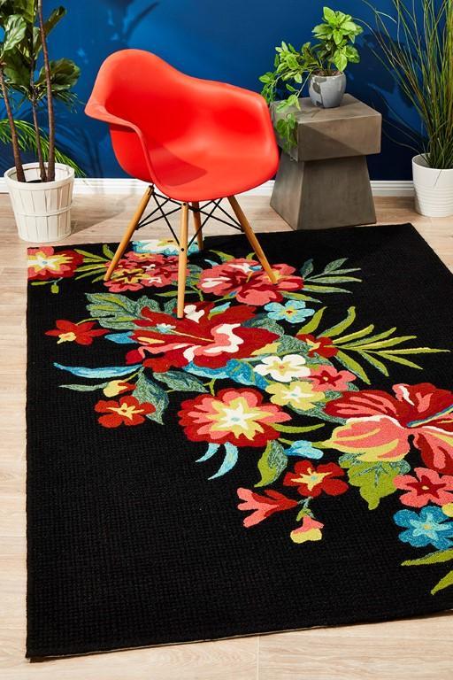 Black Floral CLA2509074R Rug