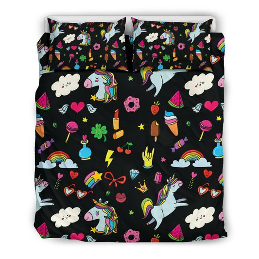 Black Girly Unicorn CL16100070MDB Bedding Sets