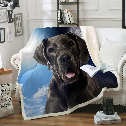 Black Labrador CL20110179MDF Sherpa Fleece Blanket