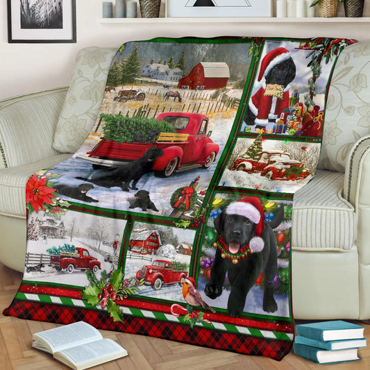 Black Labrador Red Truck Christmas CLM1110018S Sherpa Fleece Blanket