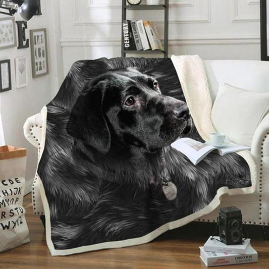 Black Labrador Retriever CLM3110056S Sherpa Fleece Blanket