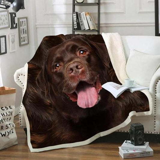 Black Labrador CL20110177MDF Sherpa Fleece Blanket