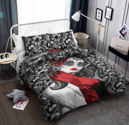 Black Roses and Skull Girl CLA19100321B Bedding Sets