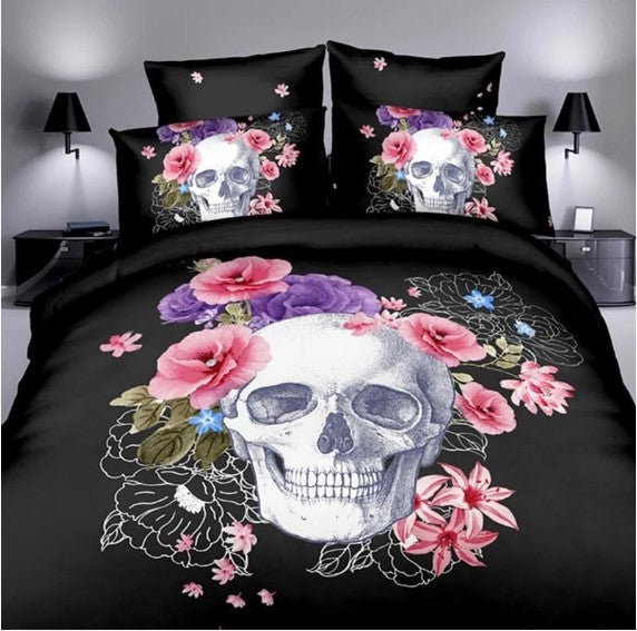 Black Skull Flowers CLA1210086B Bedding Sets