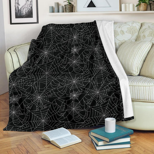 Black Spider Web CL12100133MDF Sherpa Fleece Blanket
