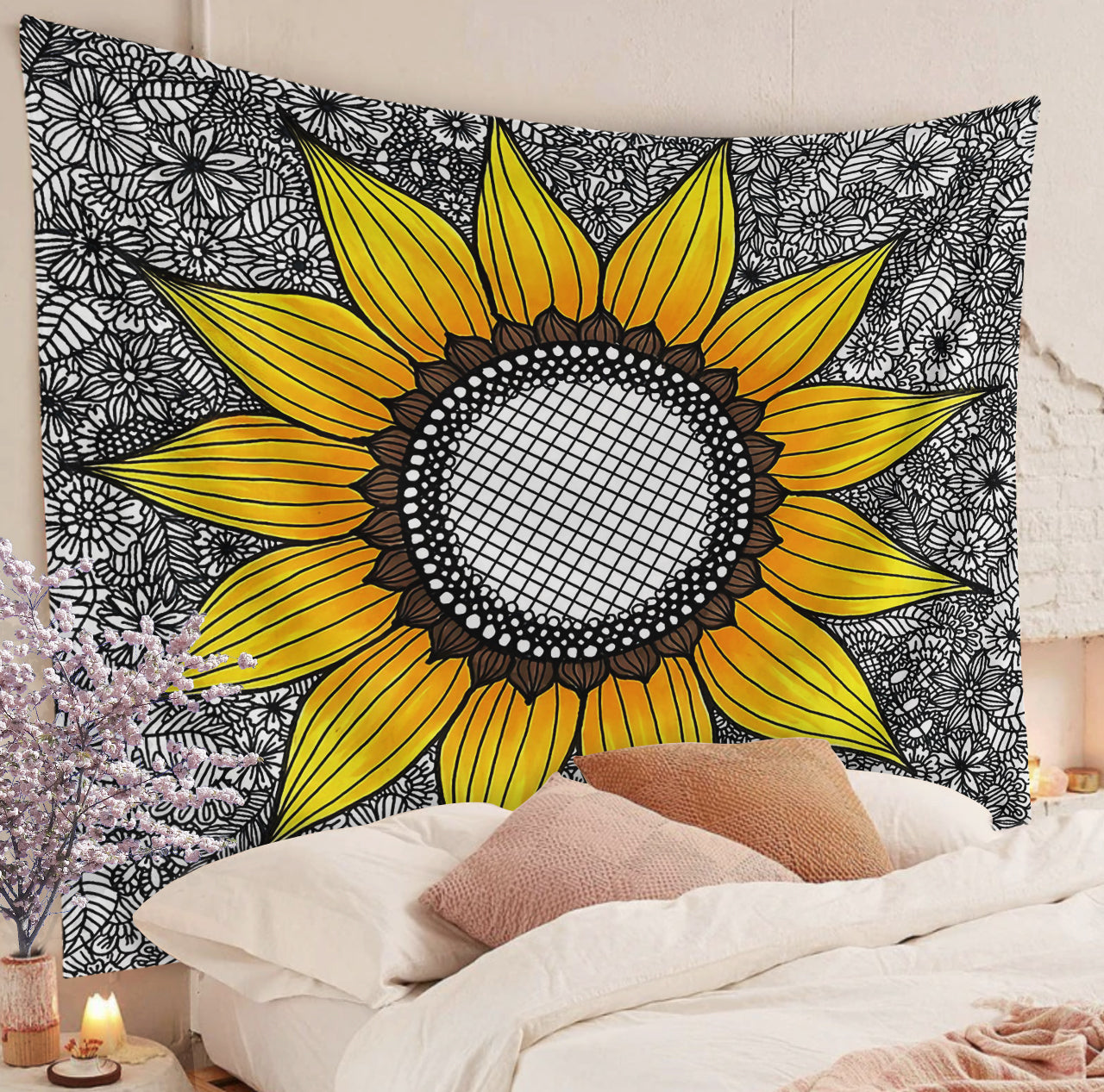 Black Sunflower CLP070805 Decorative Wall Hanging Tapestry