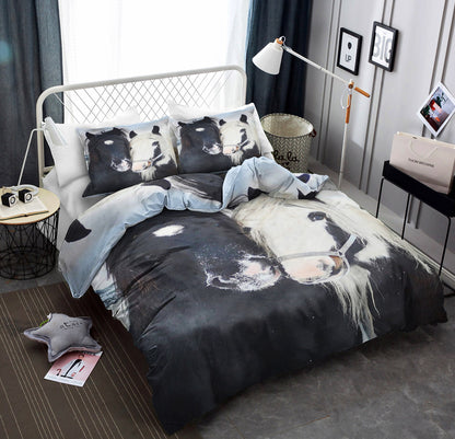 Black White Horses CLA19100077B Bedding Sets