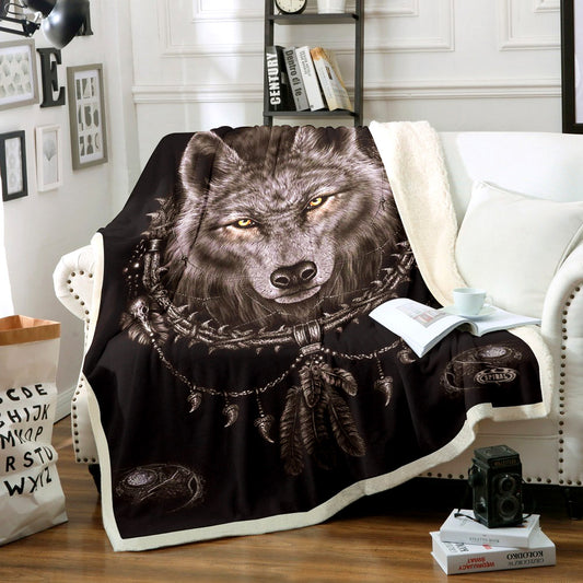 Black Wolf HM1211012TT Sherpa Fleece Blanket