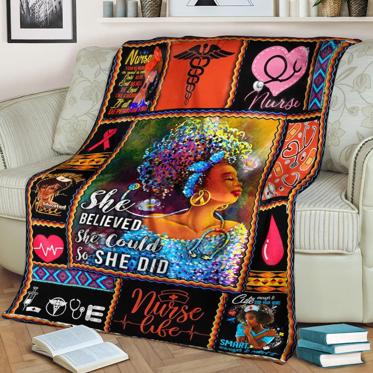 Black Women Social Worker CL240812MD Sherpa Fleece Blanket