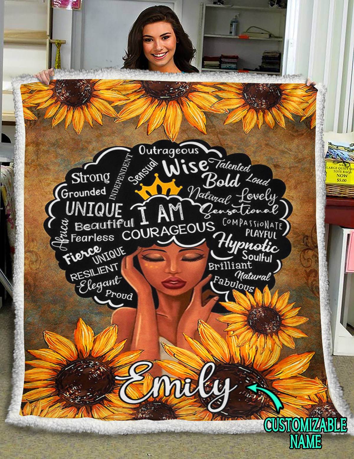 Black Beauty HM191002D Personalized Custom Sherpa Fleece Blanket