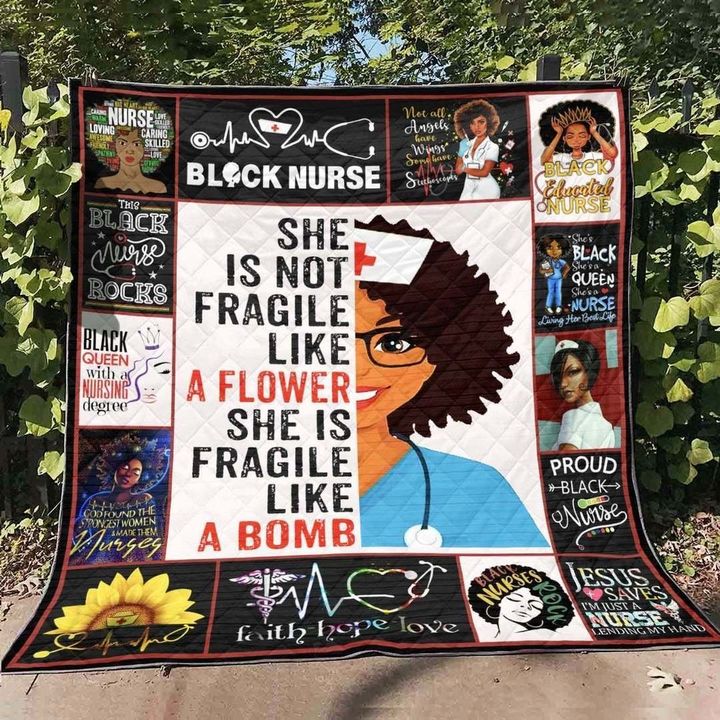 Black nurse YE270706A TBG Quilt Blanket