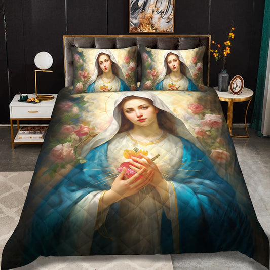 Blessed Virgin Mary Quilt Bedding Set HT130903