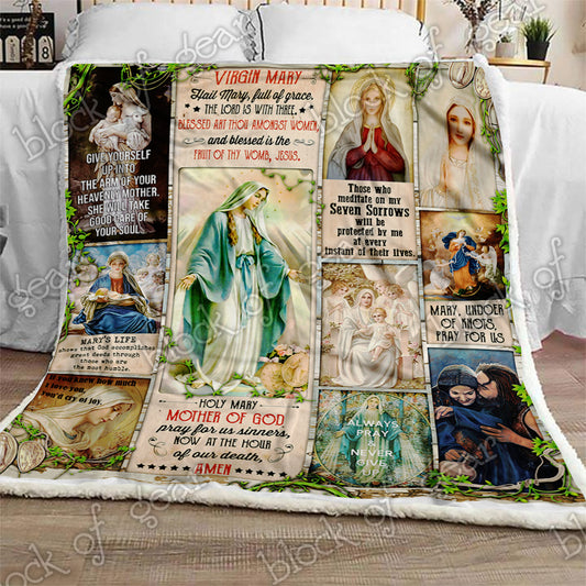 Blessed Virgin Mary CL210923MD Sherpa Fleece Blanket