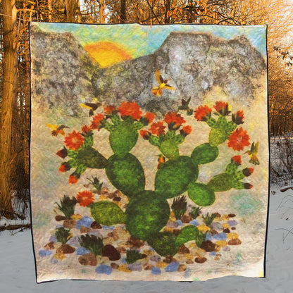 Blooming Cactus CLT0412064H Quilt Blanket