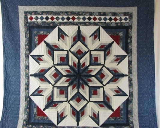 Blue And Red Star CLT2911016H Quilt Blanket