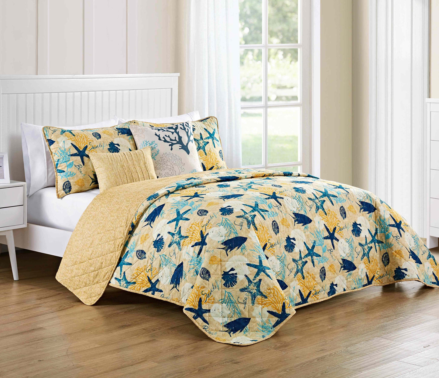 Blue Aquatic CLM0110055B Quilt Bedding Set