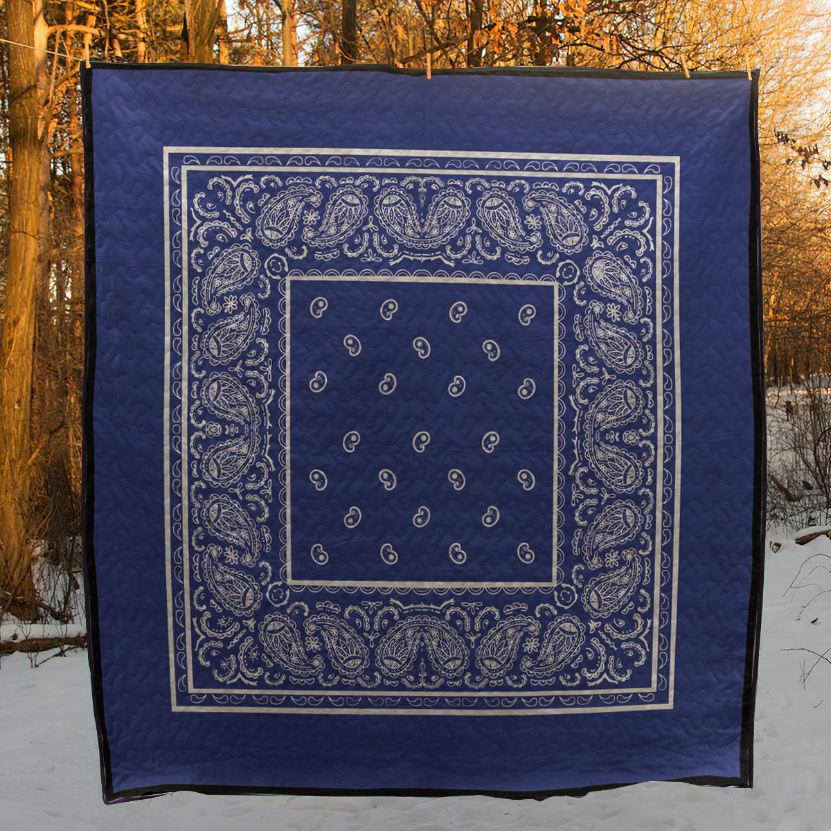 Blue Bandana CLM0312110Q Quilt Blanket