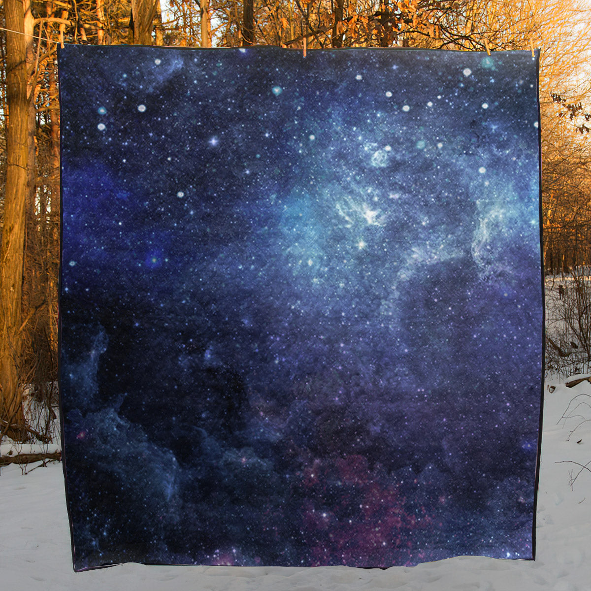 Blue Cloud Starfield Galaxy Space CL17100115MDQ Quilt Blanket