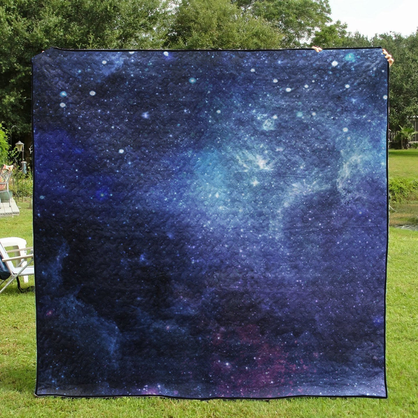 Blue Cloud Starfield Galaxy Space CL17100115MDQ Quilt Blanket