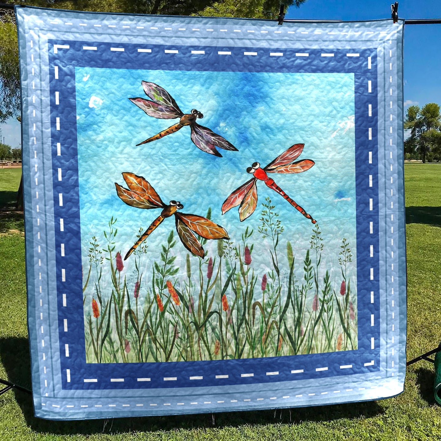 Blue Dragonfly CLT270608 Art Quilt