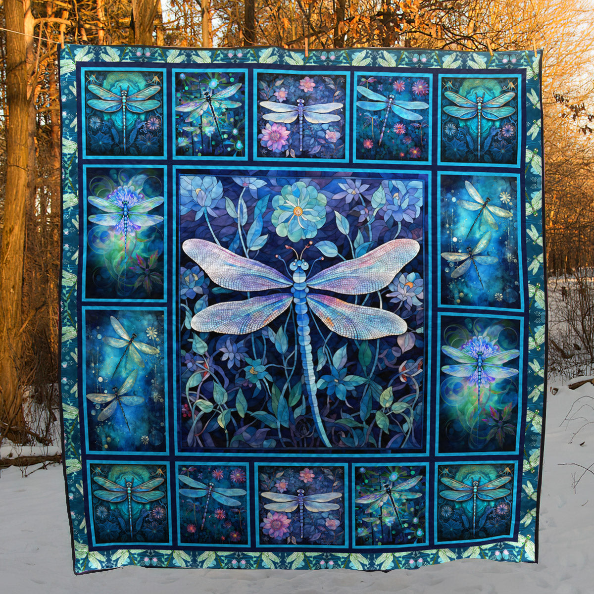 Blue Dragonfly ND011105 Art Quilt