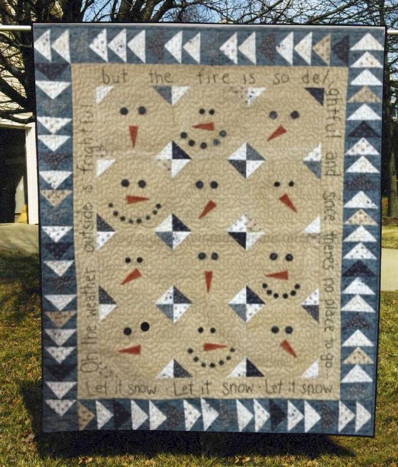 Blue Let It Snow Christmas CLH0212019Q Quilt Blanket