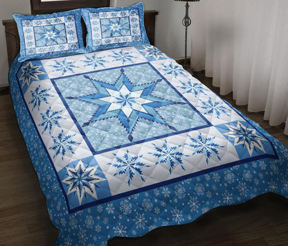 Blue Microfiber Quilt Bedding Set MT300501ABS