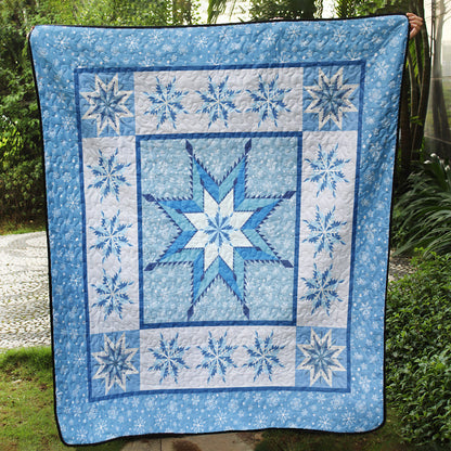 Blue Microfiber Quilt Blanket MT300501A