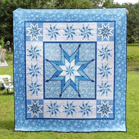 Blue Microfiber Quilt Blanket MT300501A