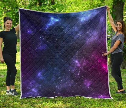 Blue Purple Cosmic Galaxy Space CL17100131MDQ Quilt Blanket