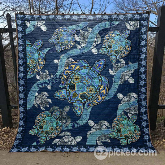 Blue Sea Turtle CLT170610 Quilt Blanket