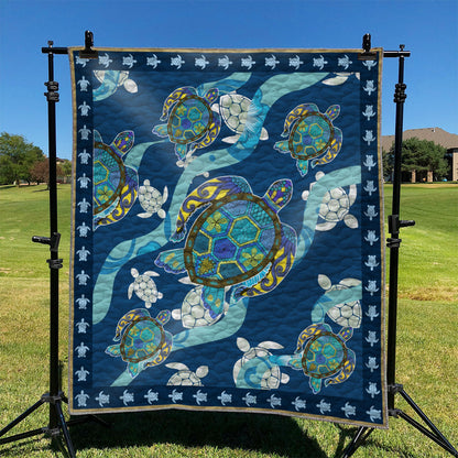 Blue Sea Turtle YH3110346 Quilt Blanket